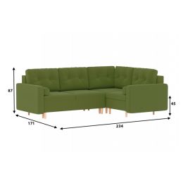 Диван модульный угловой Белфаст Plush Green