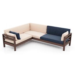 Диван угловой Домино Velvet орех ivory/denim