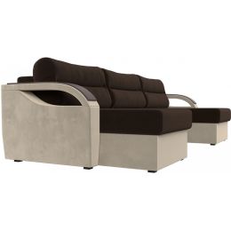 Диван угловой Форсайт Вельвет Brown-Beige