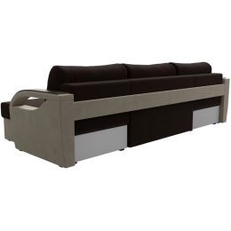 Диван угловой Форсайт Вельвет Brown-Beige