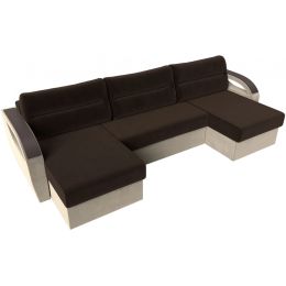 Диван угловой Форсайт Вельвет Brown-Beige