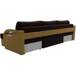 Диван угловой Форсайт Вельвет Brown-Еллоу