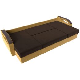 Диван угловой Форсайт Вельвет Brown-Еллоу