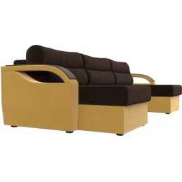 Диван угловой Форсайт Вельвет Brown-Еллоу