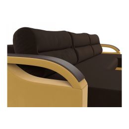 Диван угловой Форсайт Вельвет Brown-Еллоу