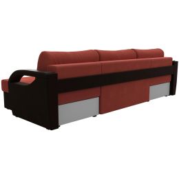 Диван угловой Форсайт Вельвет Корал-Brown