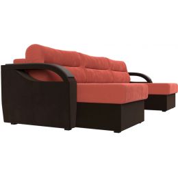 Диван угловой Форсайт Вельвет Корал-Brown
