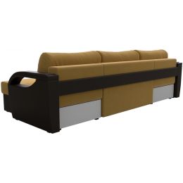 Диван угловой Форсайт Вельвет Микс Еллоу-Brown