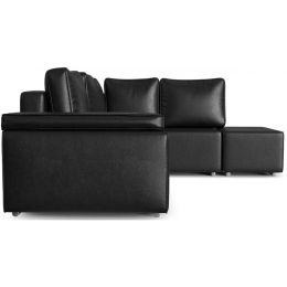 Диван угловой Хавьер Black экокожа