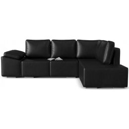 Диван угловой Хавьер Black экокожа