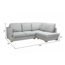 Диван угловой Плимут Мини Light Grey