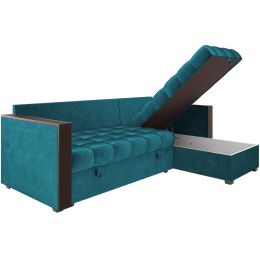 Диван угловой Техас Вельвет Бархат Океан