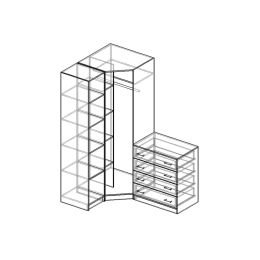 Шкаф угловой Меркурий Люкс-5 Фреза