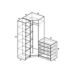 Шкаф угловой Меркурий Люкс-5 Фреза