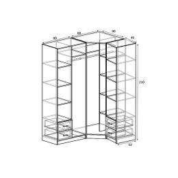 Шкаф угловой Меркурий Люкс-6