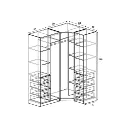 Шкаф угловой Меркурий Люкс-7