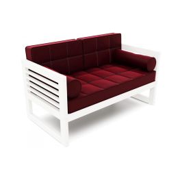 Диван Сега М Velvet белая эмаль vinous