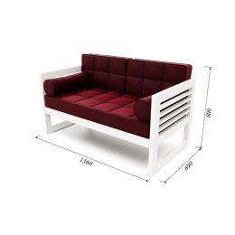 Диван Сега М Velvet белая эмаль vinous