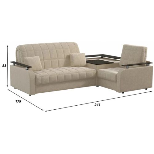 Диван угловой Даллас с баром Beige