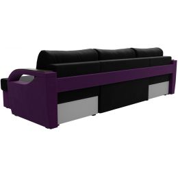 Диван угловой Форсайт Вельвет Black-Фиолет