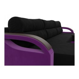 Диван угловой Форсайт Вельвет Black-Фиолет