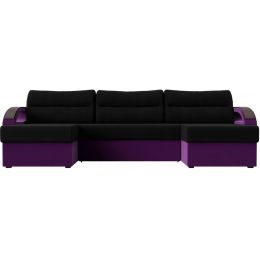 Диван угловой Форсайт Вельвет Black-Фиолет