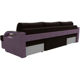 Диван угловой Форсайт Вельвет Brown-Лилак