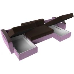 Диван угловой Форсайт Вельвет Brown-Лилак