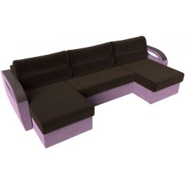 Диван угловой Форсайт Вельвет Brown-Лилак