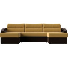 Диван угловой Форсайт Вельвет Еллоу-Brown