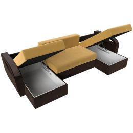 Диван угловой Форсайт Вельвет Еллоу-Brown