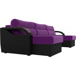 Диван угловой Форсайт Вельвет Микс Фиолет-Black