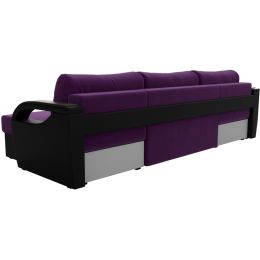 Диван угловой Форсайт Вельвет Микс Фиолет-Black