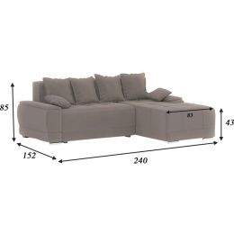 Диван угловой Нордкиса Plush Мини Light Brown