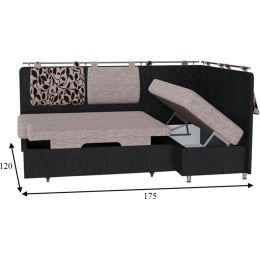 Кухонный диван Сюрприз (Лагуна) Grey угловой