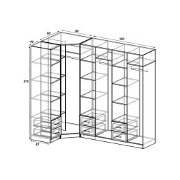 Шкаф угловой Меркурий Люкс-9 Фреза