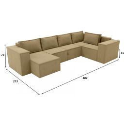 Диван модульный Лофт П-образный Light Brown