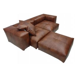 Диван модульный угловой Фиджи кожаный