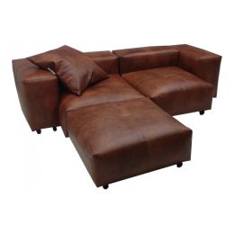 Диван модульный угловой Фиджи кожаный