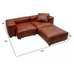 Диван модульный угловой Фиджи кожаный