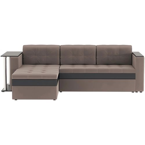 Диван угловой Атланта Plush Light Brown со столиком