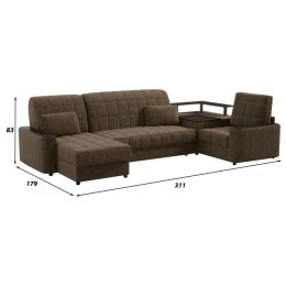 Диван угловой Даллас П-образный Brown