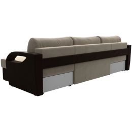 Диван угловой Форсайт Вельвет Beige-Brown