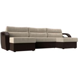 Диван угловой Форсайт Вельвет Beige-Brown