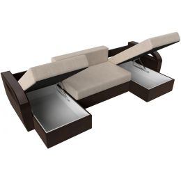 Диван угловой Форсайт Вельвет Beige-Brown