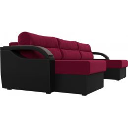 Диван угловой Форсайт Вельвет Микс Red-Black