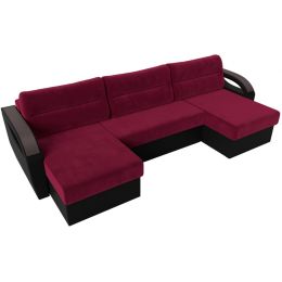 Диван угловой Форсайт Вельвет Микс Red-Black