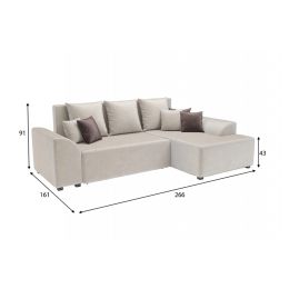 Диван угловой Каскад Вельвет Бархат Beige
