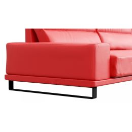Диван угловой кожаный Рипозо Red