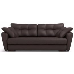 Диван прямой Амстердам Black (faux leather) еврокнижка